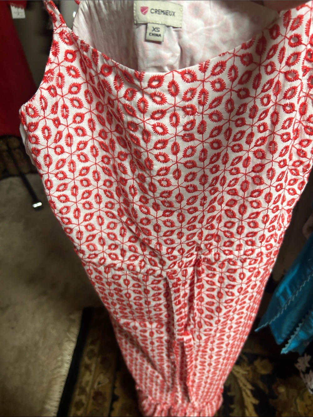 Cremeux Red & White Printed Maxi Dress XS